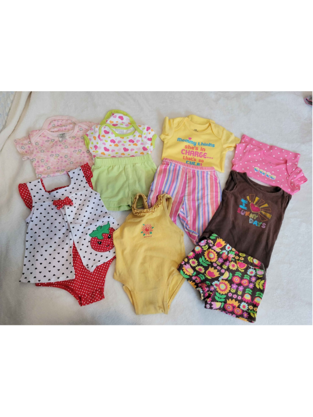 Baby Girls Unbranded Matching Sets 6-9 Months Yellow Pink Multi-Color